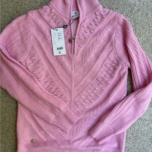 Pink Women's Daily Sports Lined Wool Sweater